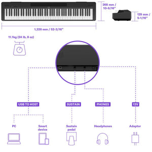 Yamaha P-143 88-key Digital Piano - Black