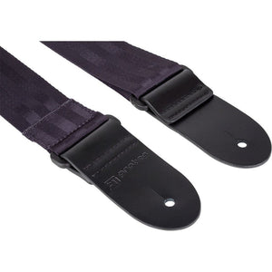 Protec Guitar Strap With Pick Pocket & Leather Ends - Seatbelt Nylon (Black)