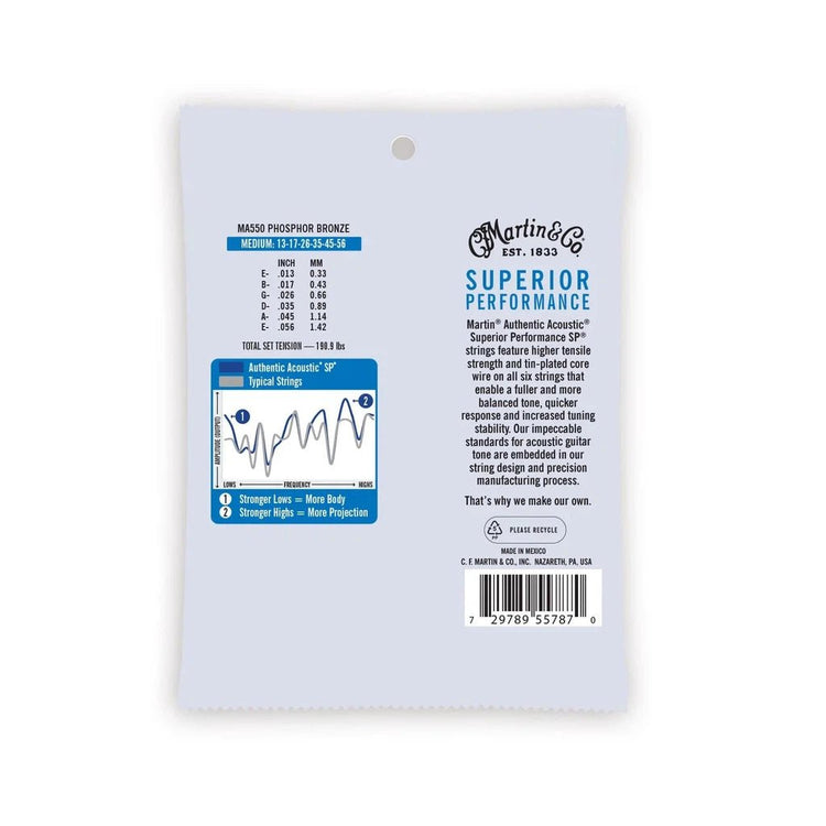 Martin Authentic Acoustic Superior Performance Phosphor Bronze Guitar Strings