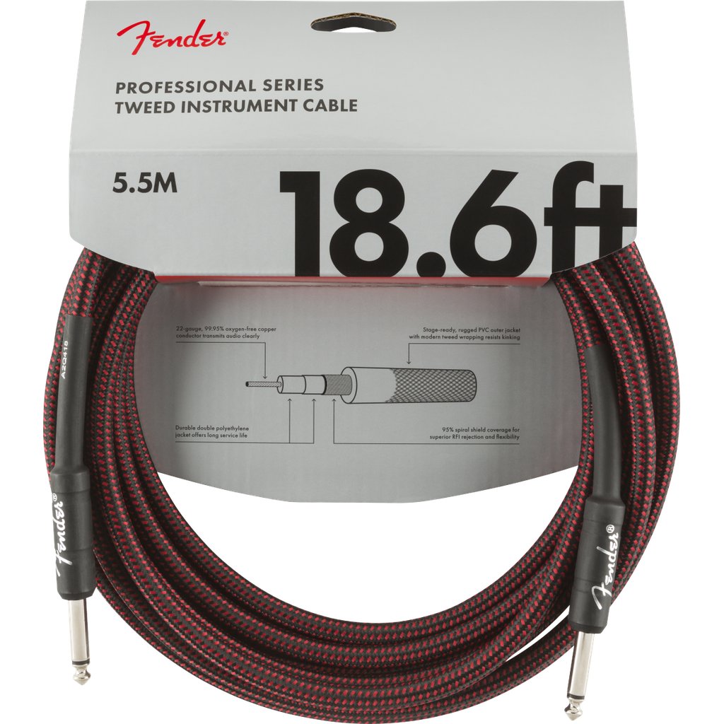 Fender Professional Series Straight to Straight Instrument Cable - 18.6' foot