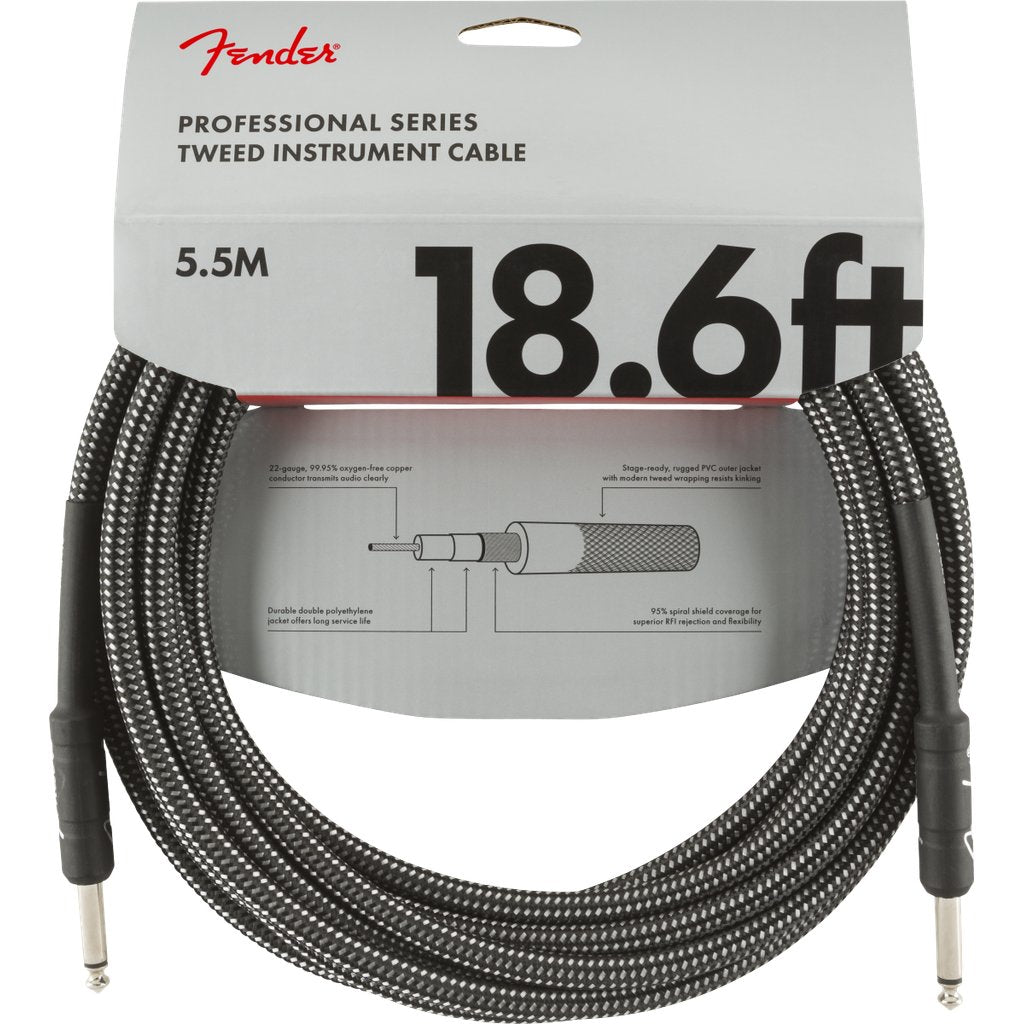 Fender Professional Series Straight to Straight Instrument Cable - 18.6' foot