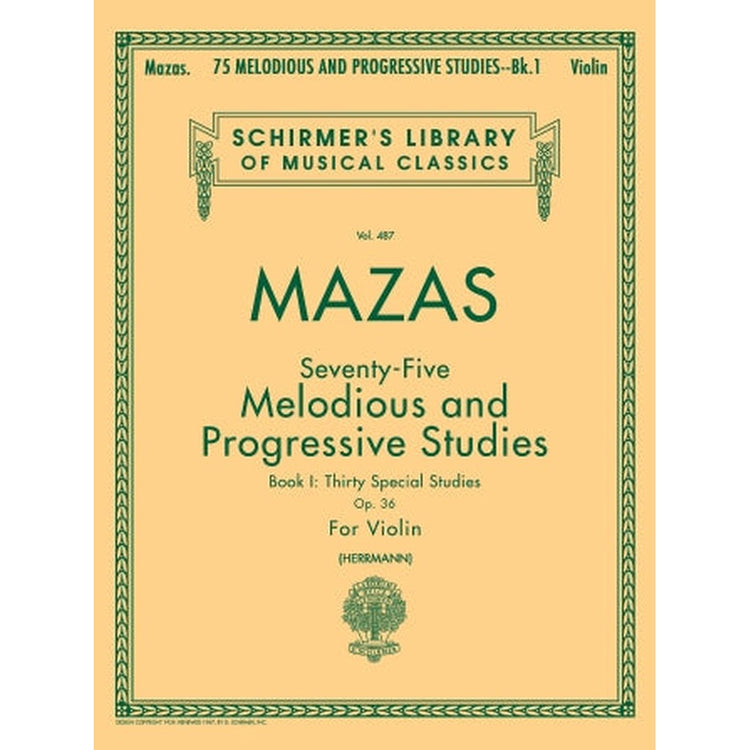 Mazas 75 Melodious and Progressive Studies, Op. 36 - Book 2: Schirmer Library of Classics Volume 487 Violin Book
