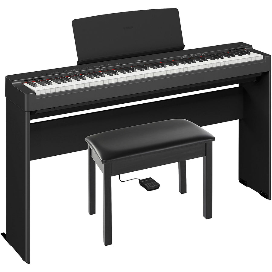 Yamaha P-225B Bundle with L200 Stand and BB1 Bench - Black