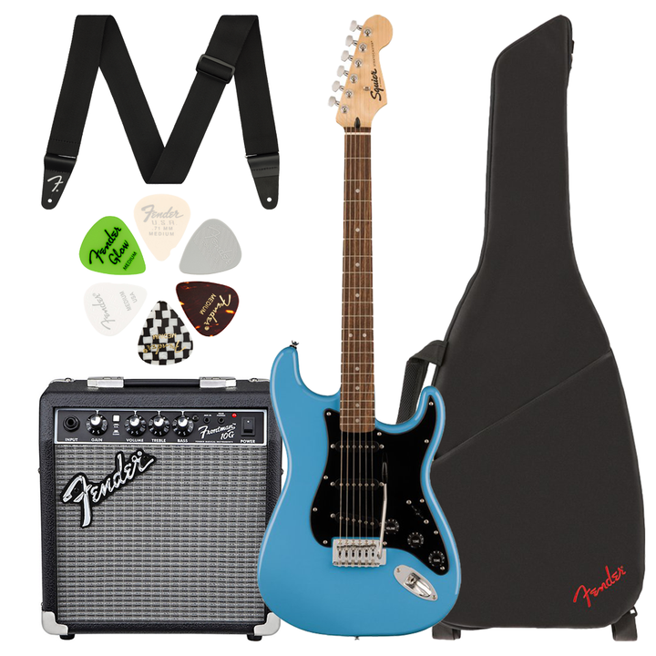 Squier Sonic Stratocaster Electric Guitar with Fender Frontman 10G
