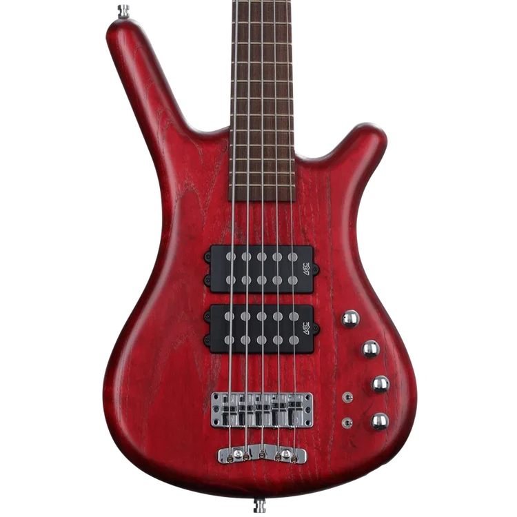 Warwick Pro Series Corvette $$ 5 String Bass Guitar - Burgundy Red Transparent Satin