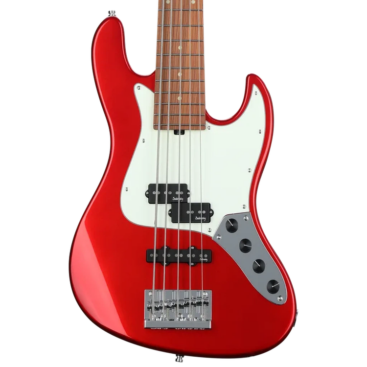 Sadowsky MetroExpress 21 Fret Hybrid P/J Morado Fingerboard 5 String Bass Guitar - Solid Candy Apple Red Metallic High Polish