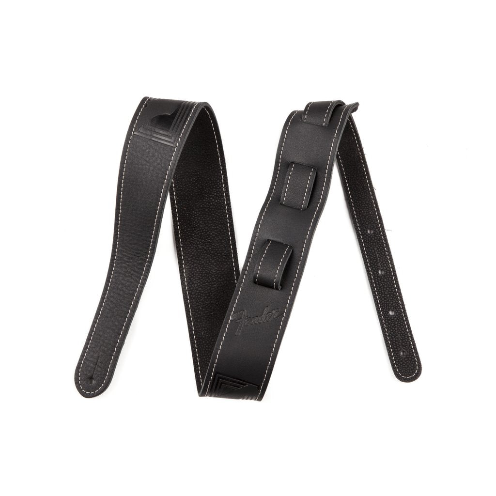 Fender Monogrammed Leather Guitar Strap Black