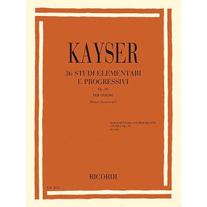 Kayser 36 Elementary and Progressive Studies, Op. 20 - Violin Book