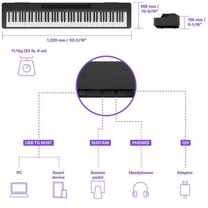 Yamaha P-143 88-key Digital Piano - Black