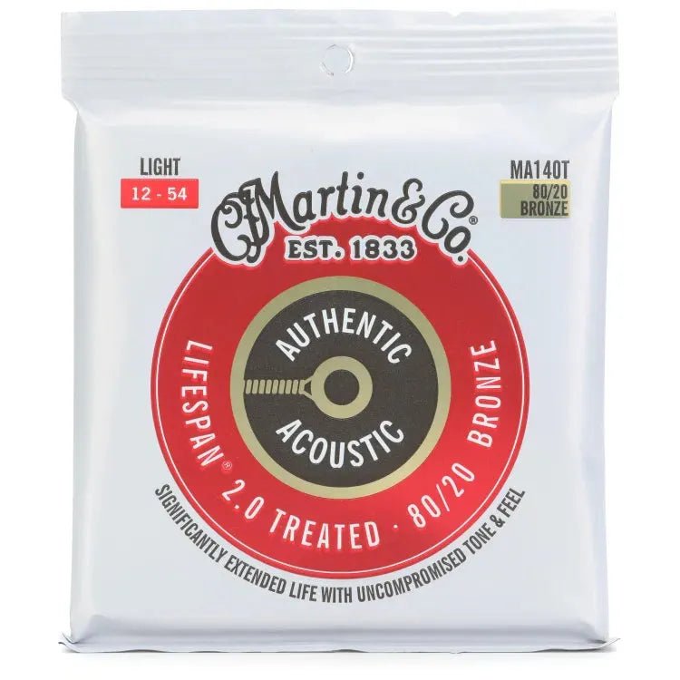 Martin Authentic Acoustic Lifespan 2.0 Treated 80/20 Bronze Guitar Strings