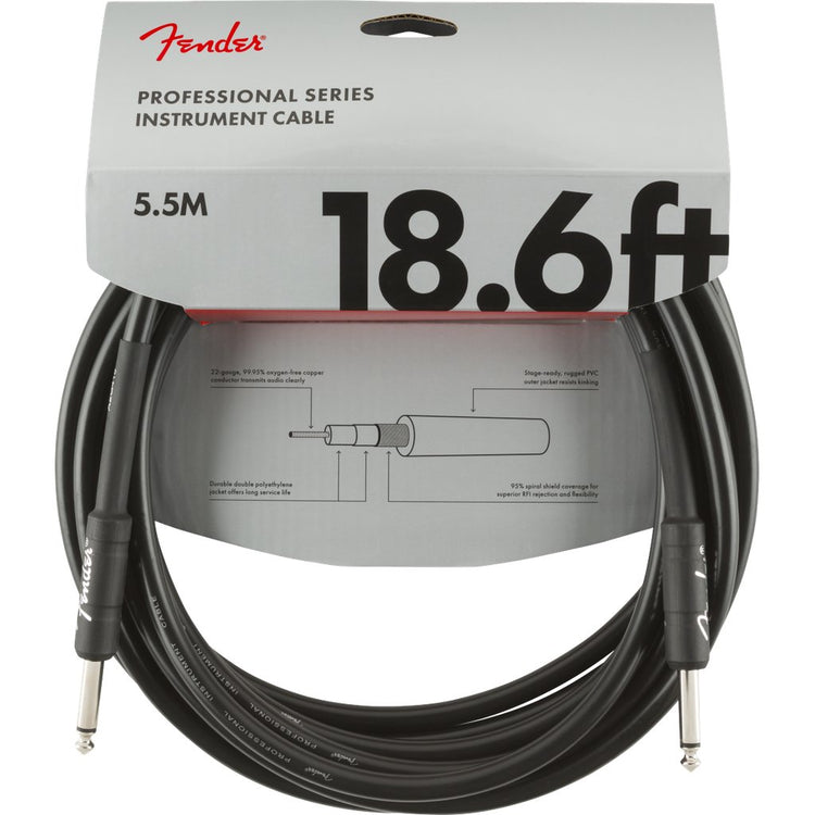 Fender Professional Series Straight to Straight Instrument Cable - 18.6' foot
