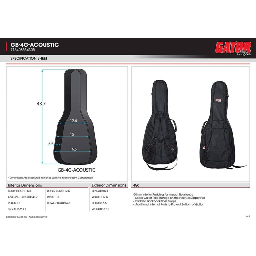 Gator 4G Series Acoustic Guitar Gig Bag