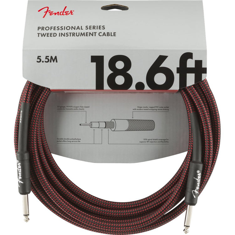 Fender Professional Series Straight to Straight Instrument Cable - 18.6' foot