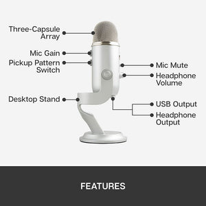 Blue Microphones Yeti Multi-pattern USB Condenser Microphone