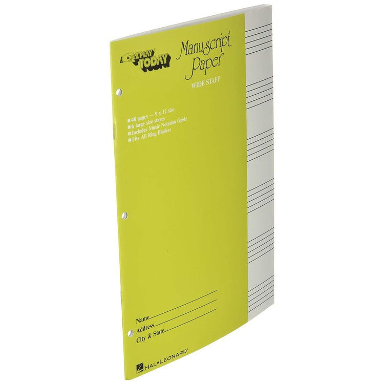 Hal Leonard Manuscript Paper (Wide Staff) - “E-Z Play Today”