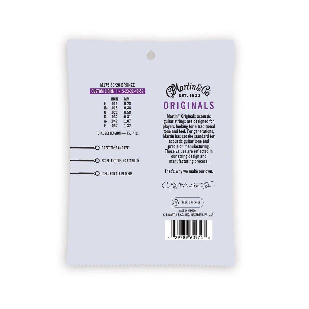 Martin Authentic Acoustic Superior Performance 80/20 Bronze Guitar Strings
