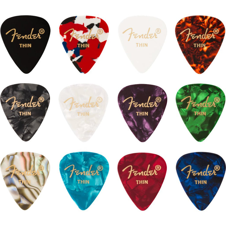 Fender 351 Celluloid Guitar Pick Medley (12-pack)