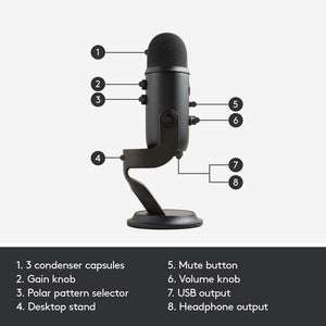 Blue Microphones Yeti Multi-pattern USB Condenser Microphone