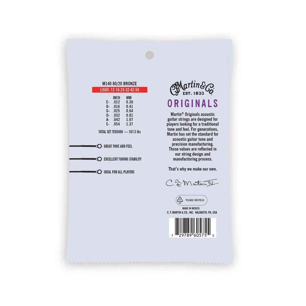 Martin Original Acoustic 80/20 Bronze Guitar Strings