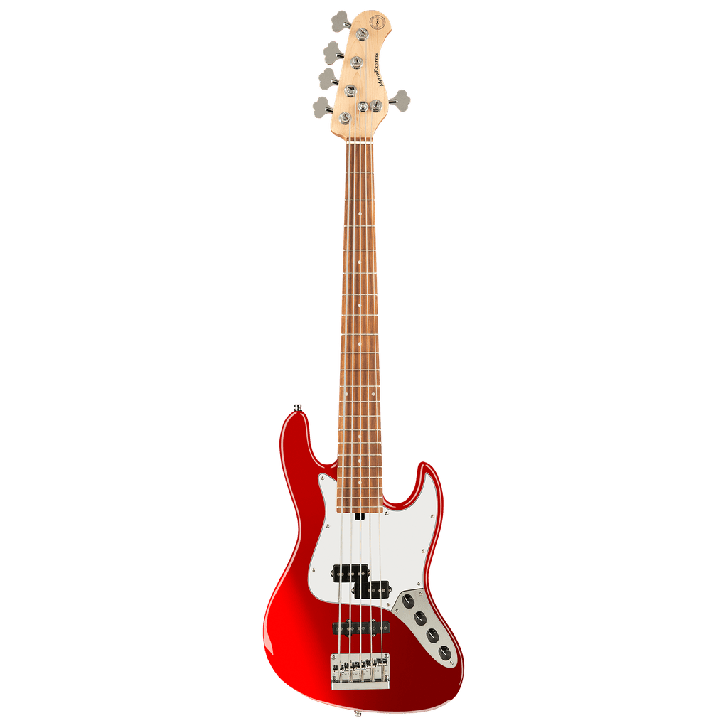 Sadowsky MetroExpress 21 Fret Hybrid P/J Morado Fingerboard 5 String Bass Guitar - Solid Candy Apple Red Metallic High Polish